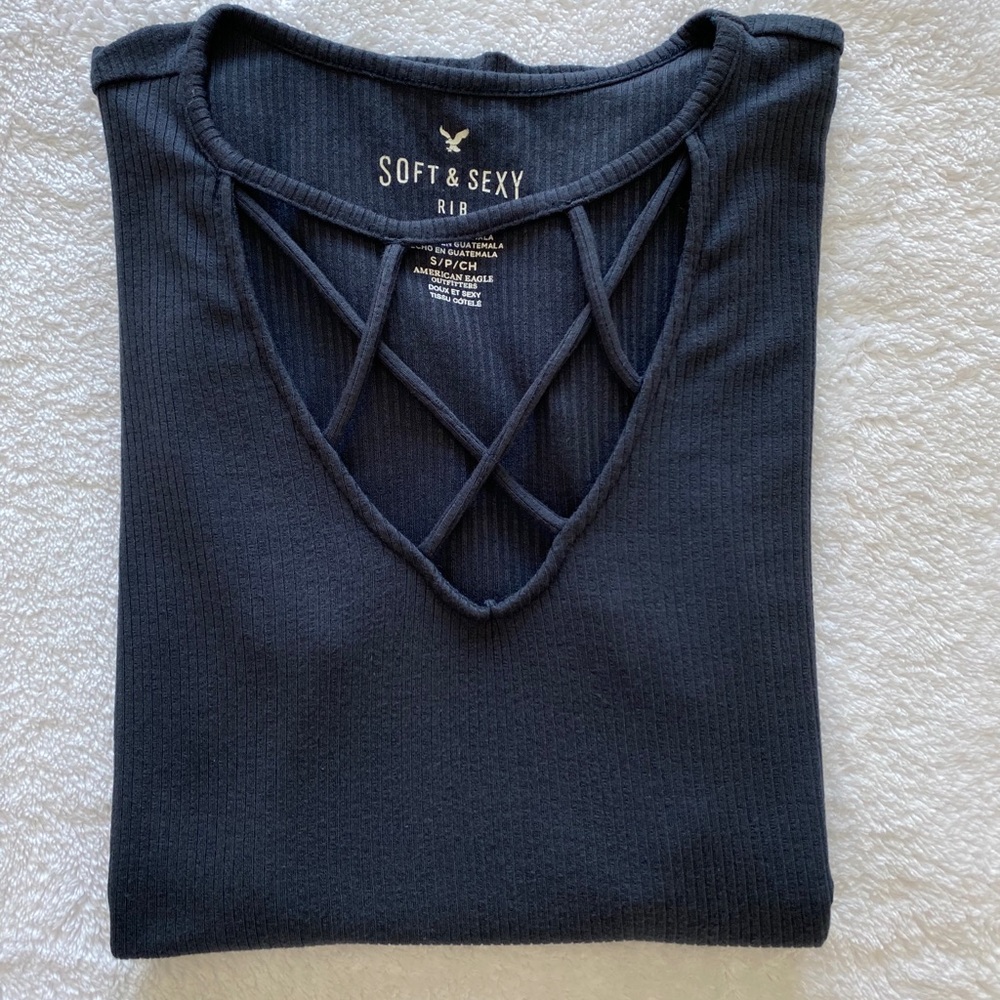 (SOLD) American Eagle Caged Tee